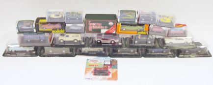 24 boxed, carded and cased diecast vehicles including Hornby Skale Autos horsebox, Bedford van and