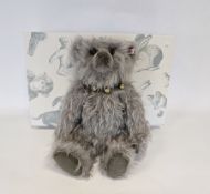 Steiff Bell Boy grey bear wearing a soft blue collar with bells 40cm, Limited edition No. 00921 of