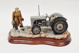 Border Fine Arts model 'An Early Start', from the James Herriot Range, model no.JH91, held on wooden