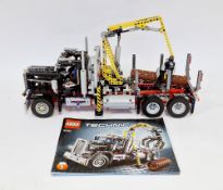 Lego Technic No. 9397 Logging Truck constructed Lego set with instructions (no box)