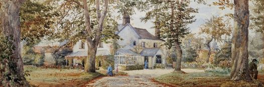 LOT WITHDRAWN C. R. (20th century) Watercolour Lakeside landscape, monogrammed CR lower left, framed