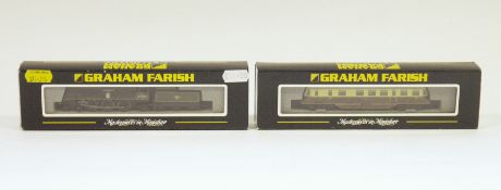 Two boxed Graham Farish by Bachmann N gauge locomotives masterpieces in miniature to include 371-