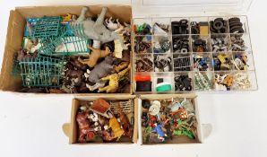 Collection of mainly Britain's lead and metal farm animals and fencing together with a collection of
