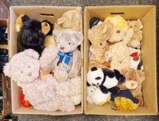 Collection of teddy bears and soft toys including Disney Classic Pooh Leosco Collection, Russ Bears,