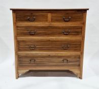Edwardian mahogany and cross-banded chest of two short over three long graduating drawers with brass