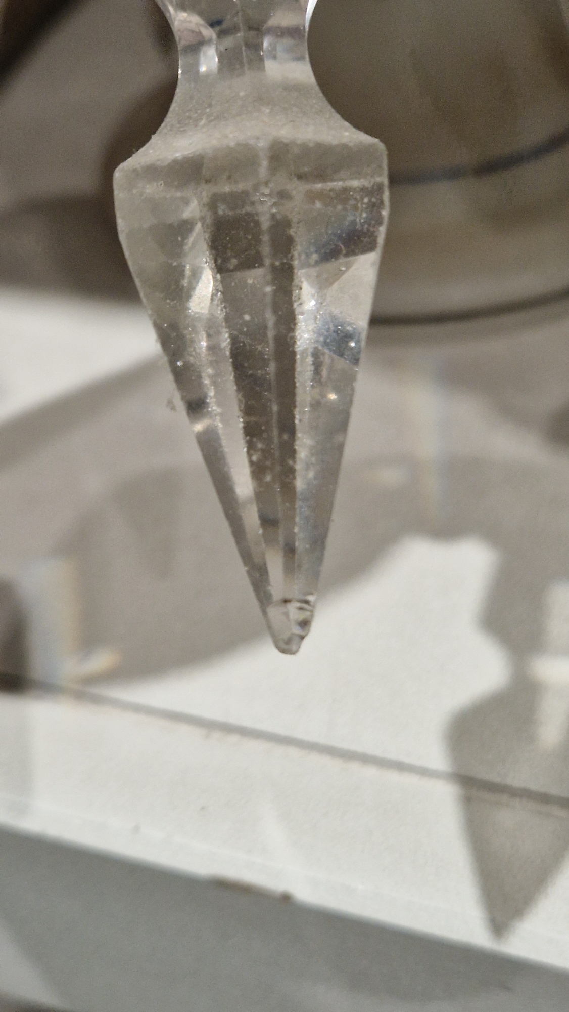 Two Victorian frosted opaque and gilt glass lustres, suspending pendant drops, four clear glass - Image 15 of 23