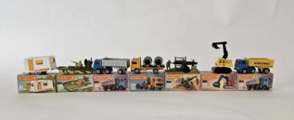 Seven boxed Matchbox Superfast 75 series diecast model cars to include No. 26 Cable truck, No. 30