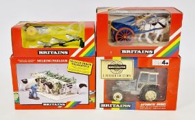 Britains farming models to include 5892 Limited edition tractor, 9499 Tumbrel Cart, 4710 Milking