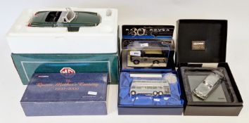 Five Corgi boxed diecast vehicles including limited edition diecast model of an MG car 1:18 scale,
