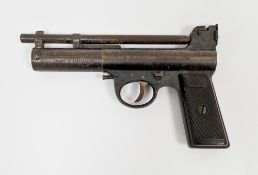 British .177 Webley air pistol mark II (2)(Target model). Circa 1925 - 1930. Serial number 30566. Pe