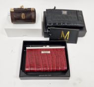 Mappin & Webb brown leather purse with gilt metal mounts, in original box, an Osprey purse