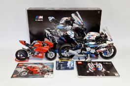 Two Lego Technic constructed Lego sets to include No.42130 BMW M 1000 RR Motorcycle with box and
