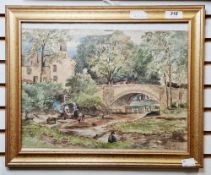 Sophia M. Sinclair (act. 1881-1889) Three watercolours on paper A ruined church interior, rural