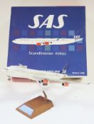 J C Wings 1:200 scale Scandinavian Airlines SAS Airbus A340-300 diecast model airplane, no. LN-