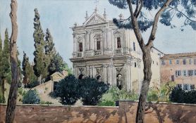 John Doyle (b.1928) Watercolour 'San Gregorio Magno Church, Rome', signed lower right, framed and