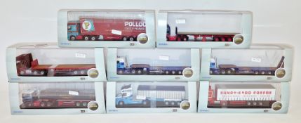 Eight boxed Oxford Haulage diecast lorries, 1:76 scale, including a Scania T Topline tipper, a