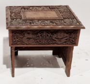 LOT WITHDRAWN 19th century Chinese hardwood scribe's travelling table carved with a dragon and