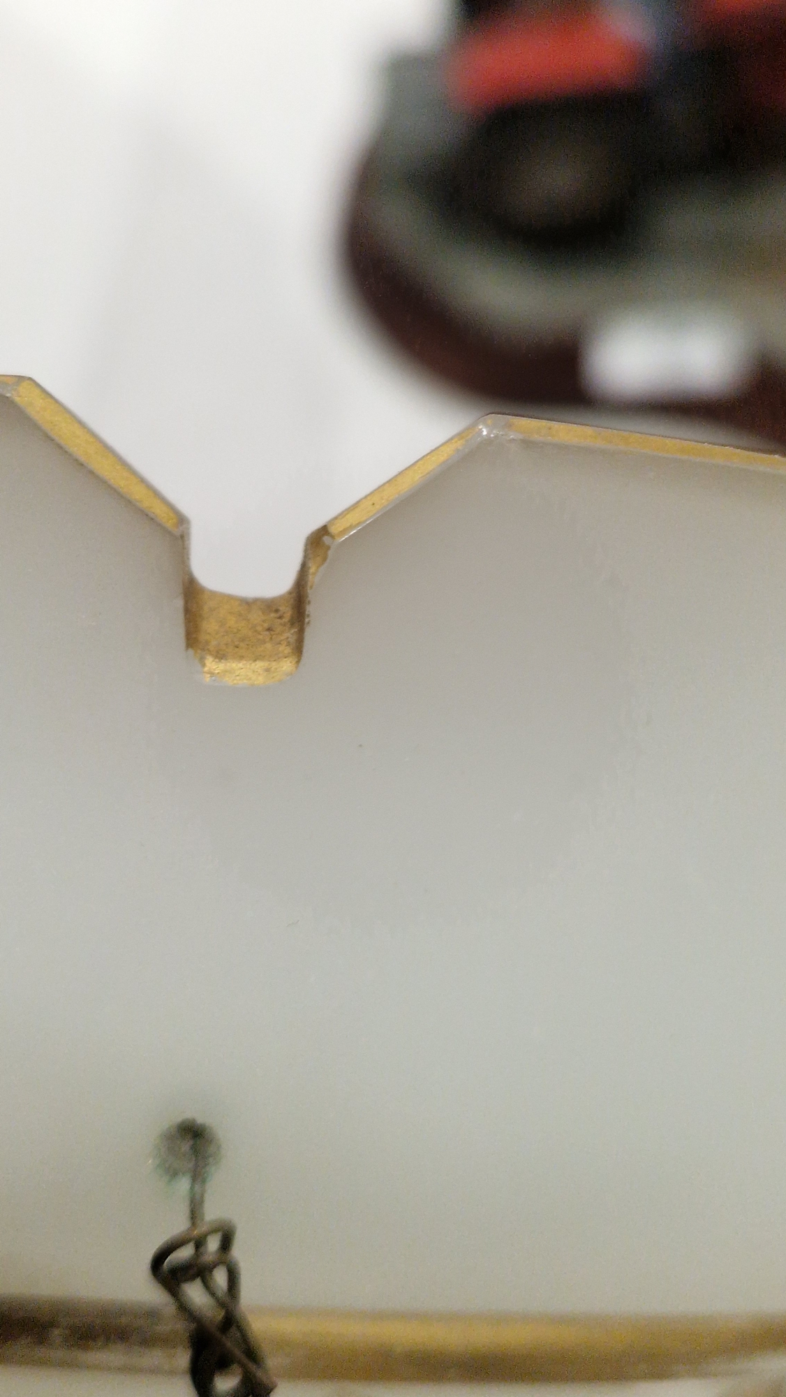 Two Victorian frosted opaque and gilt glass lustres, suspending pendant drops, four clear glass - Image 3 of 23