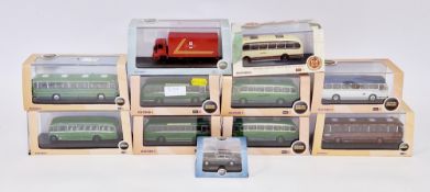 Collection of 11 Oxford diecast vehicles, 1:76 scale, including eight Oxford Omnibus including