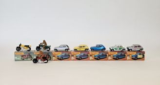 Seven boxed Matchbox Superfast 75 series diecast model cars to include 5 x No.21 Renault 5TL (one in