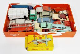 Eighteen Dinky loose playworn diecast vehicles including Lagonda, Oldsmobile, Bentley S2 no.194,
