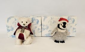 Two Steiff teddy bears to include Christmas Teddy Bear, White bear 27cm, Limited edition No. 1156 of
