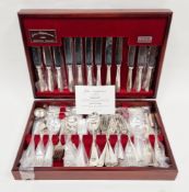 Modern canteen of silver plated rattail pattern flatware by John Stevenson of Sheffield, for 12
