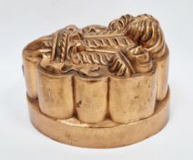 Victorian Benham & Froude copper Prince of Wales jelly mould stamped with an orb and cross, numbered