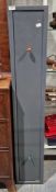 Metal gun cabinet for three guns with two locks and keys, 130cm high x 22cm wide x 21cm deep