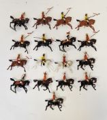 17 Britain's cast metal horse mounted figures, all with articulated arms including 8 life guards and