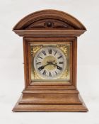 Early 20th century oak cased 8-day bracket clock, the movement by Junghans of Germany, the domed top