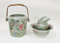 Copeland pottery part wash-set, late 19th century, printed green Late Spode marks, impressed