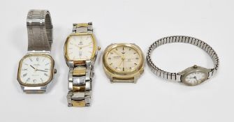Gent's Montine automatic stainless steel bracelet watch, a gent's Lone Star strap watch and two