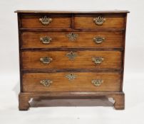 George III mahogany chest of two short over three long cockbeaded drawers, the top with later