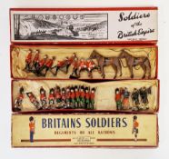 Collection of Britain's cast metal figures including 7 x Canadian Mounties with articulated arms,