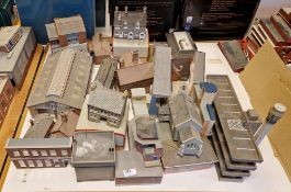 A quantity of Bachmann 00 gauge model railway equipment to include various houses, shop fronts,