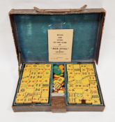 Early 20th century Chinese cased Mahjong set by Jackpot, appears mostly complete and a rules and