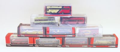 Ten cased Corgi 'The Original Omnibus Company' diecast buses including 2x limited edition Bus