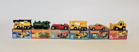 Six boxed Matchbox Superfast 75 series diecast model cars to include No.45 BMW 30 CSL, No.47