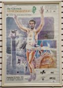 Three framed marathon posters, comprising: Venice, 1991, 73.5cm x 52cm, Berlin, 1990 and London