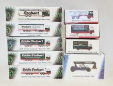 Nine Atlas Editions Eddie Stobart boxed diecast vehicles including Konecranes reach stacker RS02,