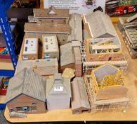 A quantity of Bachmann 00 gauge model railway buildings (3 pieces boxed) and accessories
