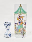 Rosenthal 'Commedia dell'Arte' oval section vase, 21cm high and Royal Copenhagen blue and white lace