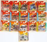 16 Matchbox 60th Anniversary carded diecast vehicles including Chevy Silverado, Express P500, MBX