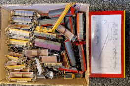 A quantity of Hornby plastic 00 gauge rolling stock to include wagons, rail vans, buffers and a