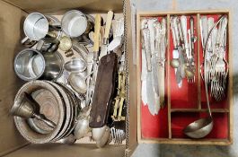 Quantity plated table flatware, wine bottle coasters and other items