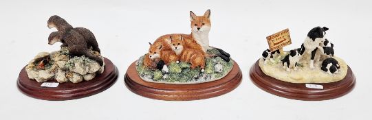 Three Border Fine Arts model, including 'Families Welcome' painted by Karen Hall, with