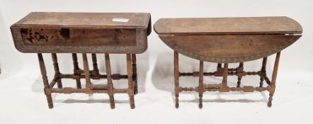 LOT WITHDRAWN Two late 19th/early 20th century Anglo Indian hardwood gateleg side tables, one with