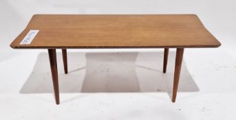 Mid-century retro teak coffee table by White & Newton Ltd, the shaped top raised on turned