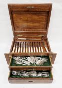 Part canteen of Hanover pattern silver flatware by Fattorini & Sons Ltd, Sheffield 1925,